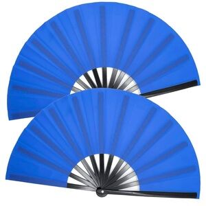 OMyTea Large Kitana Rave Clack Folding Hand Fans for Men/Women. Like New!